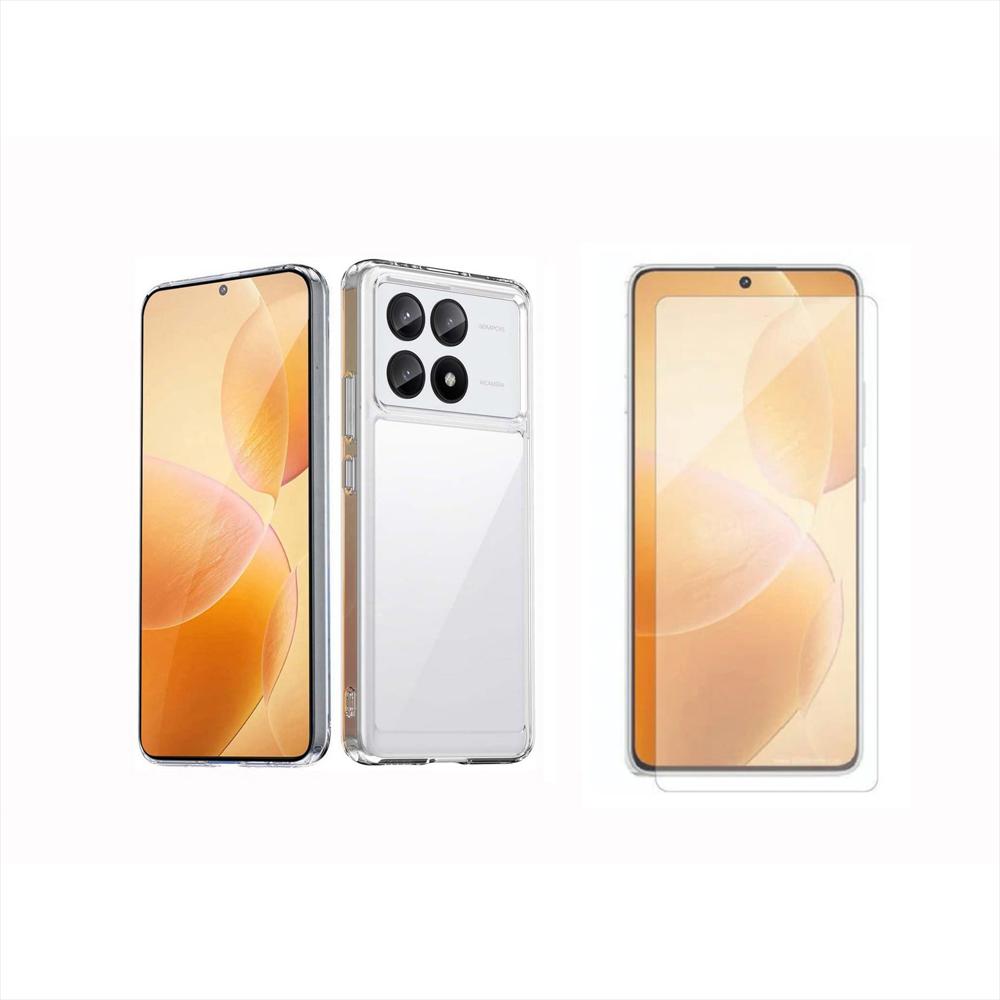 Funda Rígida Transparente Antichoque + Vidrio Para Xiaomi Poco X6 Pro img #1