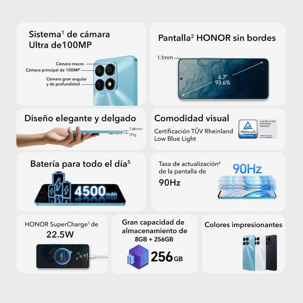Celular HONOR X8A 256 GB 8 GB RAM Plateado img #6