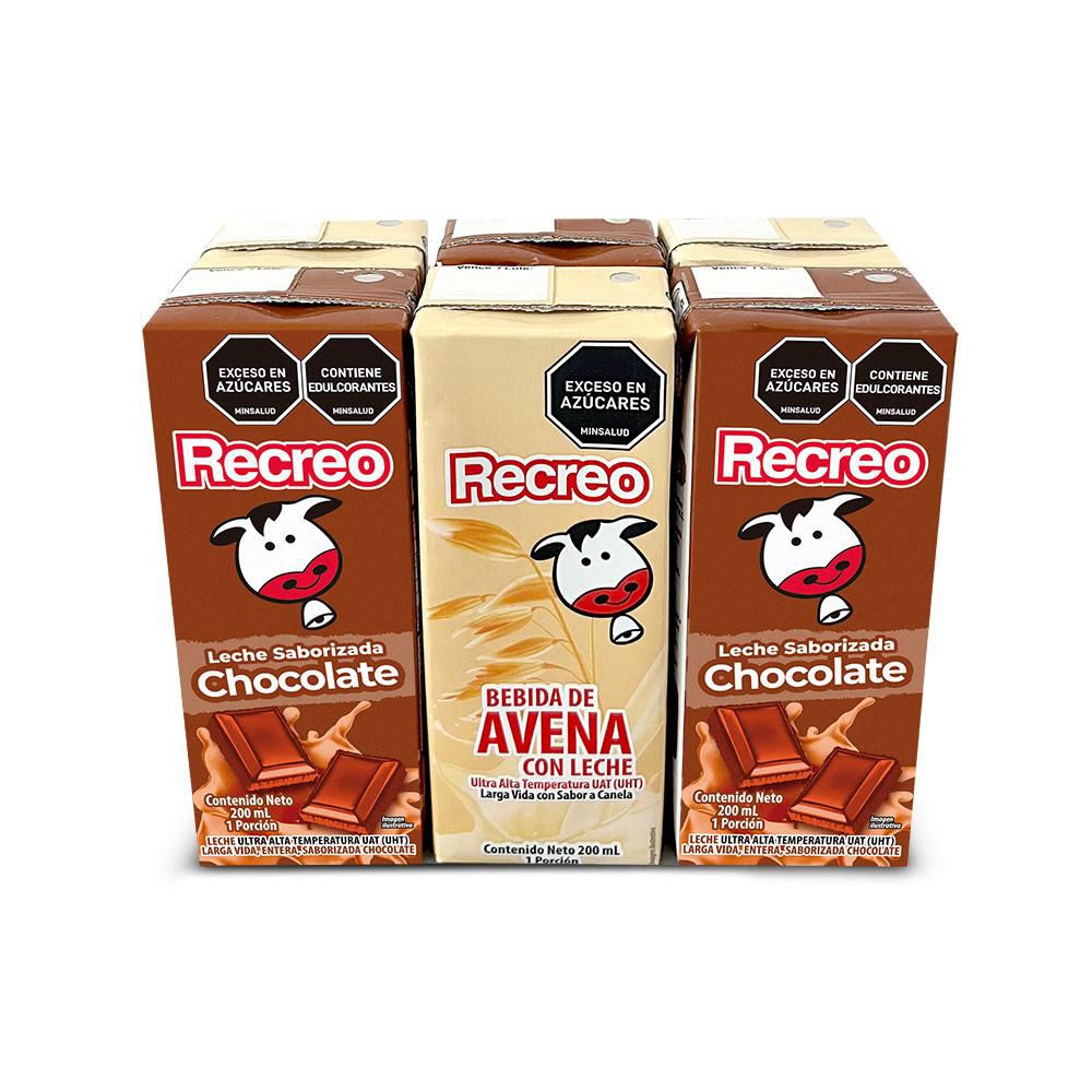 Leche RECREO uat entera chocolate y avena (1200  ml) img #1