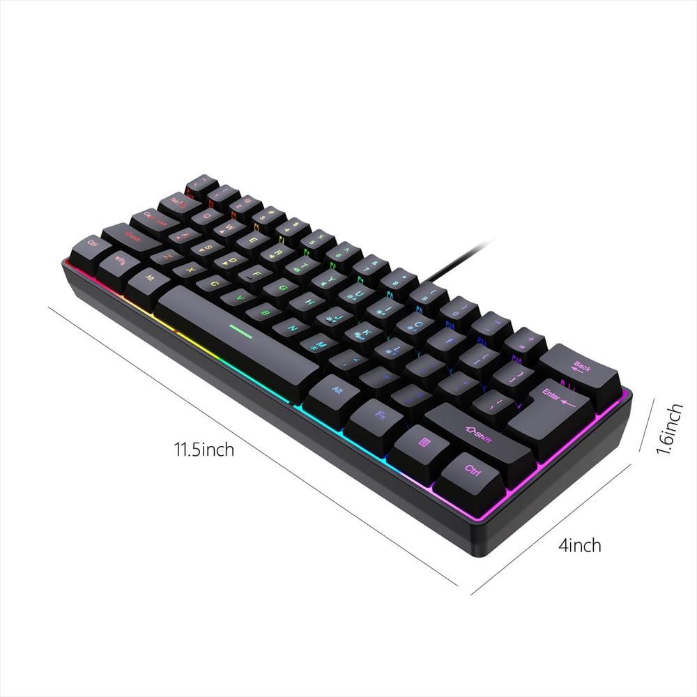 Teclado Mecánico Compacto 60% Usb 61 Teclas Retroiluminado img #5