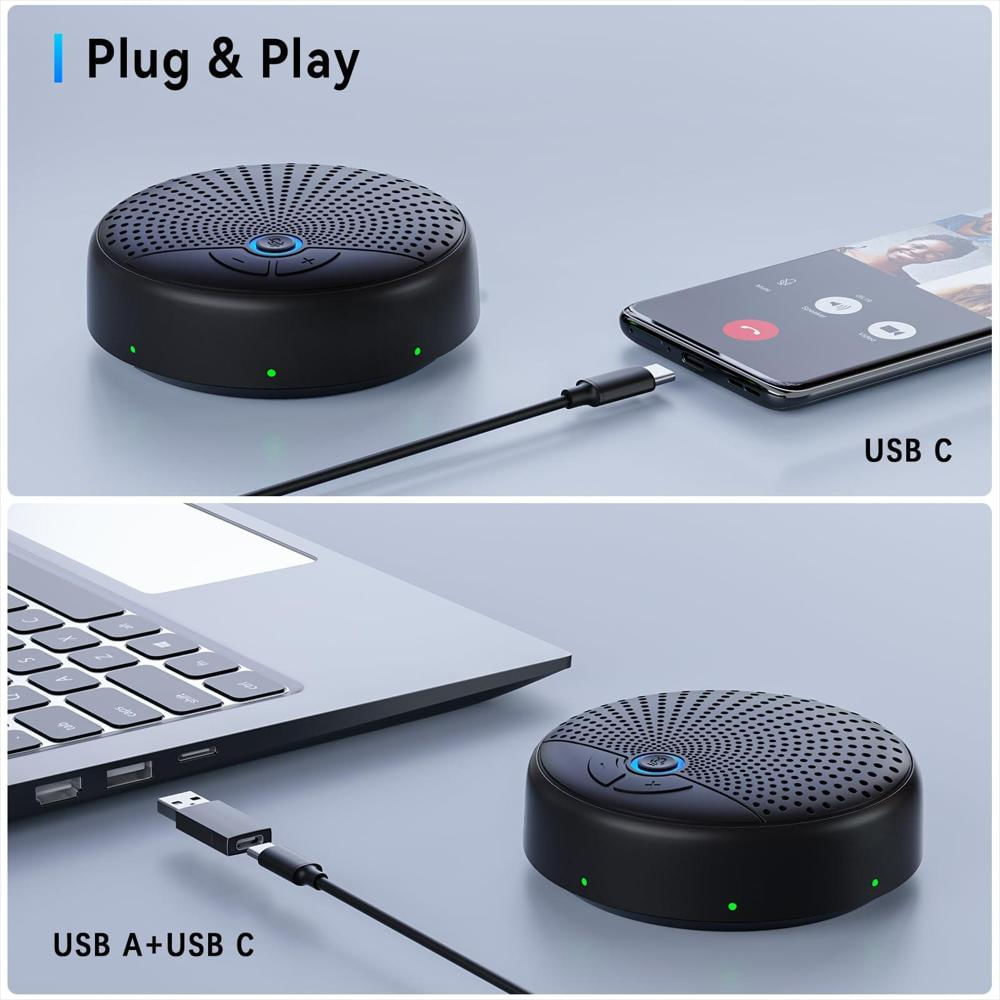 Altavoz Manos Libres Usb Para Conferencias Con Micrófono 360° Y 10 Micrófonos img #4