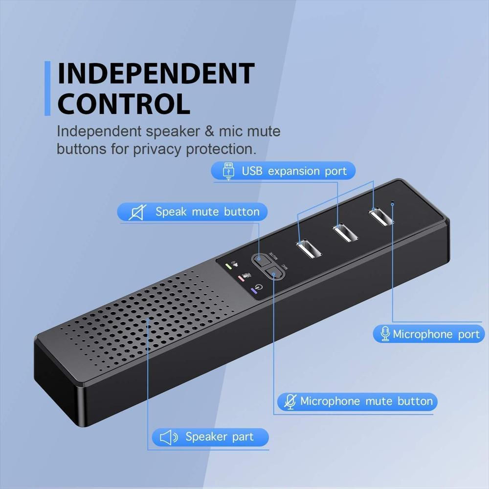 Altavoz Manos Libres Usb C Para Conferencias Con Micrófono 360° img #3