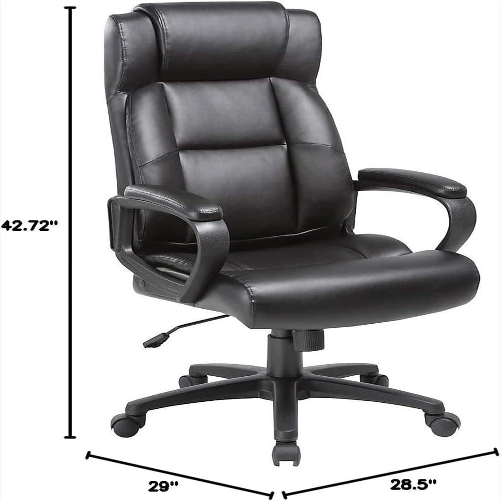 Silla Ejecutiva Lorell Cuero Negro Respaldo Alto Ajustable 360 Grados img #3