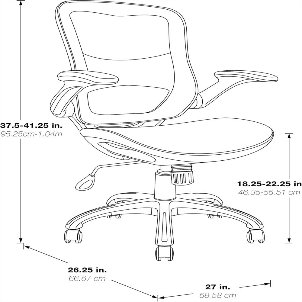 Silla Oficina Office Star Products Malla Transpirable Base Blanca Ajustable 37 A 41 Pulgadas img #2