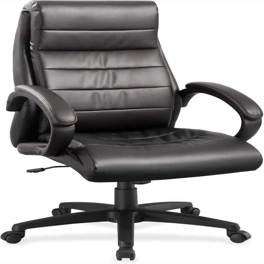 Silla Lorell Cuero Regenerado Negro Respaldo Alto Ajustable img #1