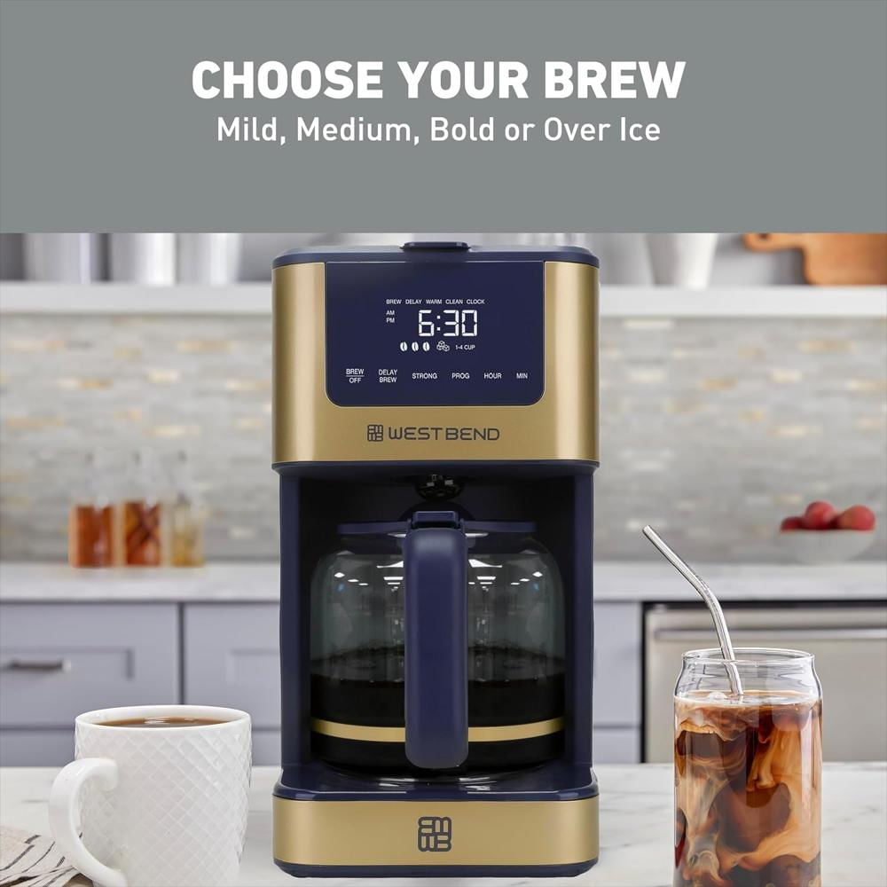 Cafetera West Bend Programable 12 Tazas Touch Selector Fuerza Café Helado img #3
