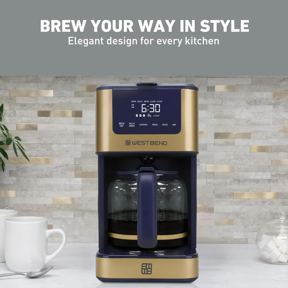 Cafetera West Bend Programable 12 Tazas Touch Selector Fuerza Café Helado img #4