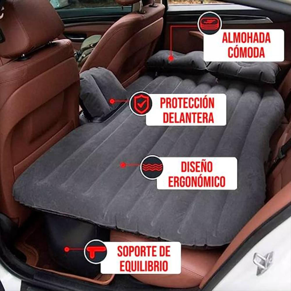 Colchon Gris Inflable Para Autos 2 Almohadas img #4