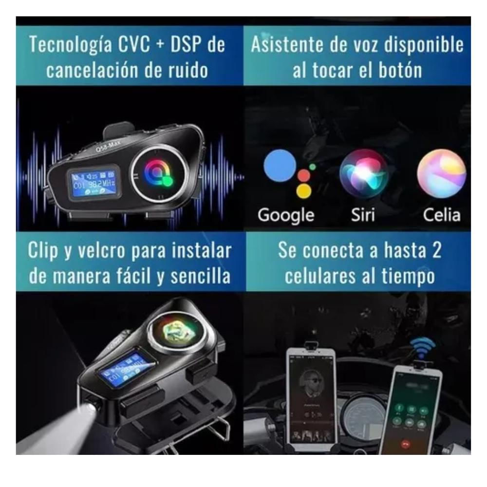 Intercomunicador Q58 Max Bluetooth Casco Moto Calidad Premium img #3