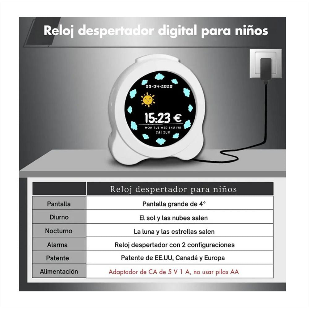 Reloj Despertador Infantil Digital Con Alarma img #4
