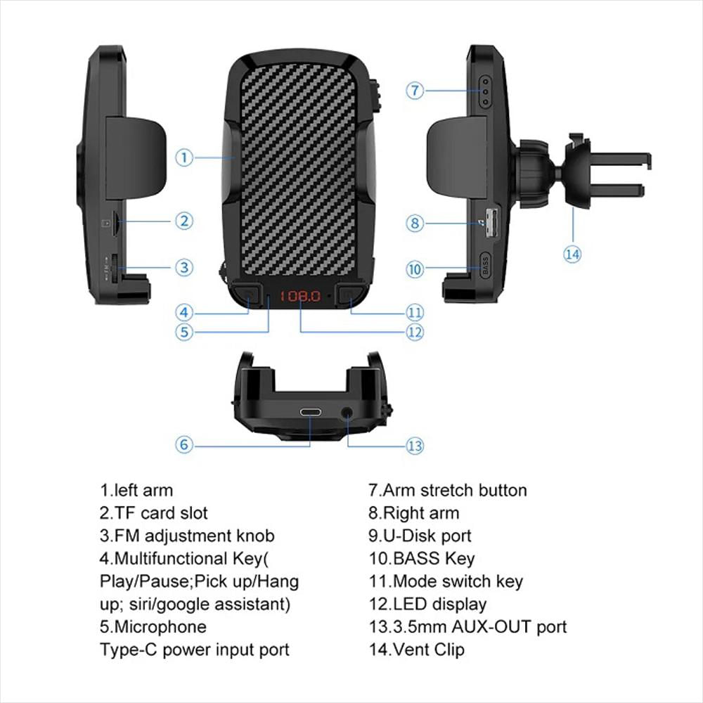 Soporte Multifuncional Para Auto 4 En 1 Para Celular img #2