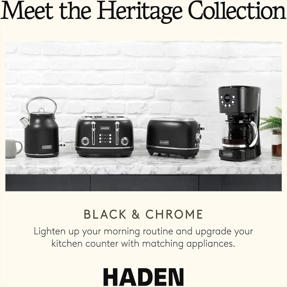 Cafetera Haden Programable 12 Tazas Filtro Reutilizable Apagado Automático Negro Y Cromado img #5