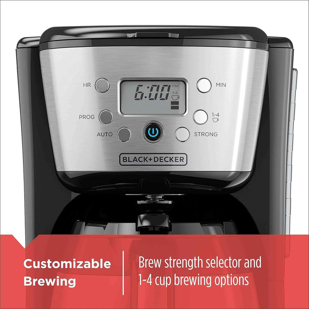 Cafetera Blackdecker Programable Térmica 12 Tazas Acero Inoxidable Negra Y Plateada img #2