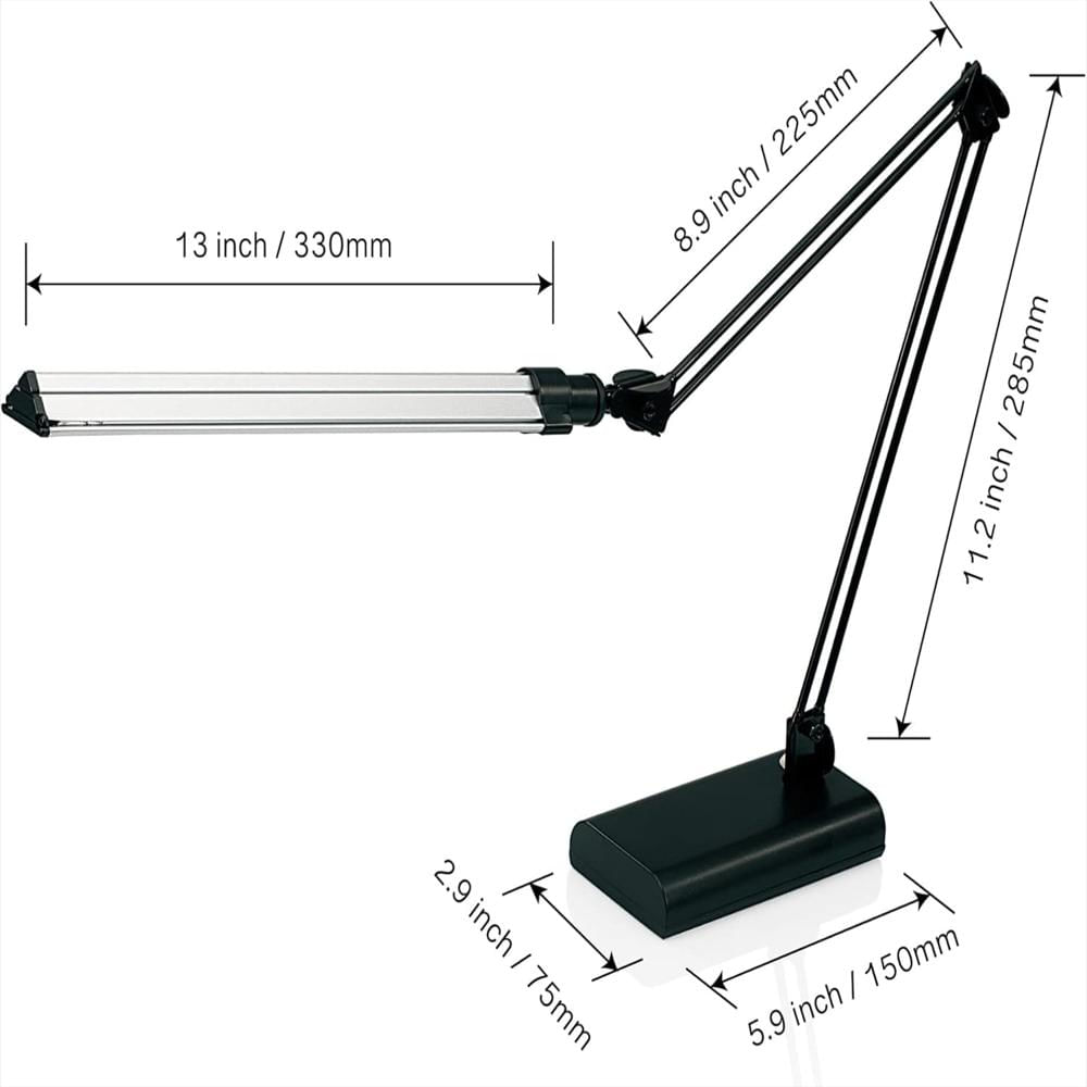 Lámpara De Escritorio Realspace Ajustable Led Negra Y Plateada 21.5 Pulgadas img #4