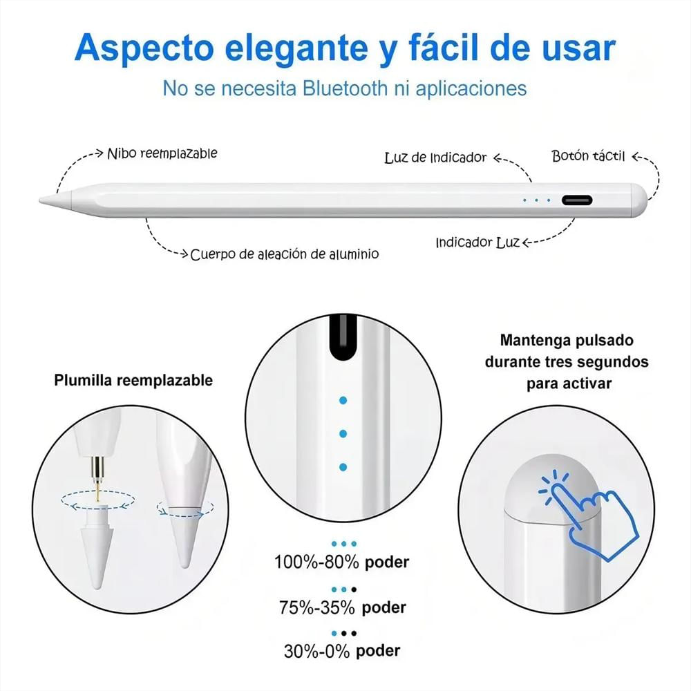 Generica Stylus Pencil Capacitivo Para Ipad Blanco img #2
