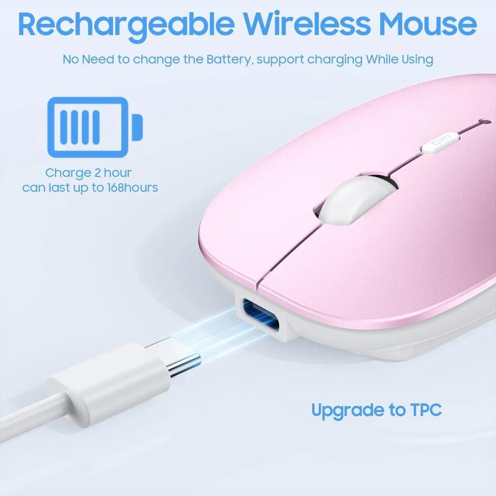 Mouse Inalambrico Rosa Para Computador/Tablet / Ipad img #2