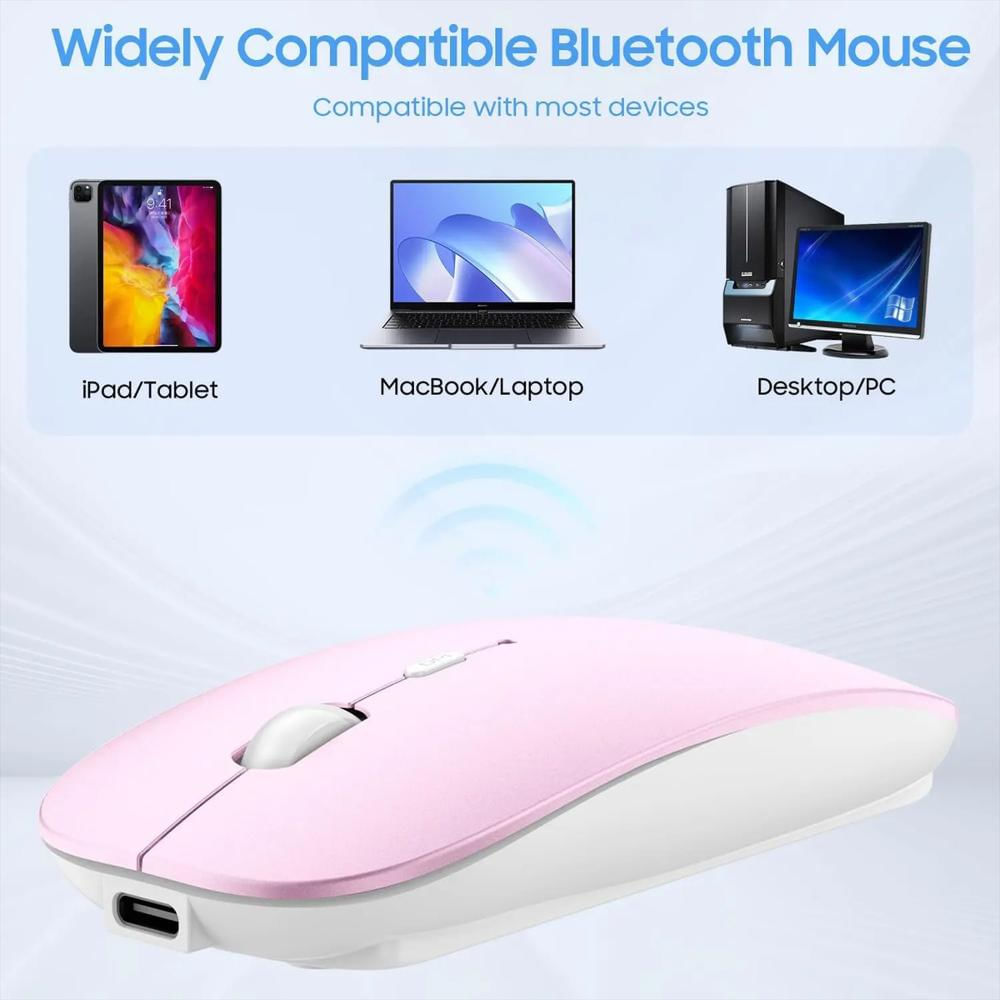 Mouse Inalambrico Rosa Para Computador/Tablet / Ipad img #3
