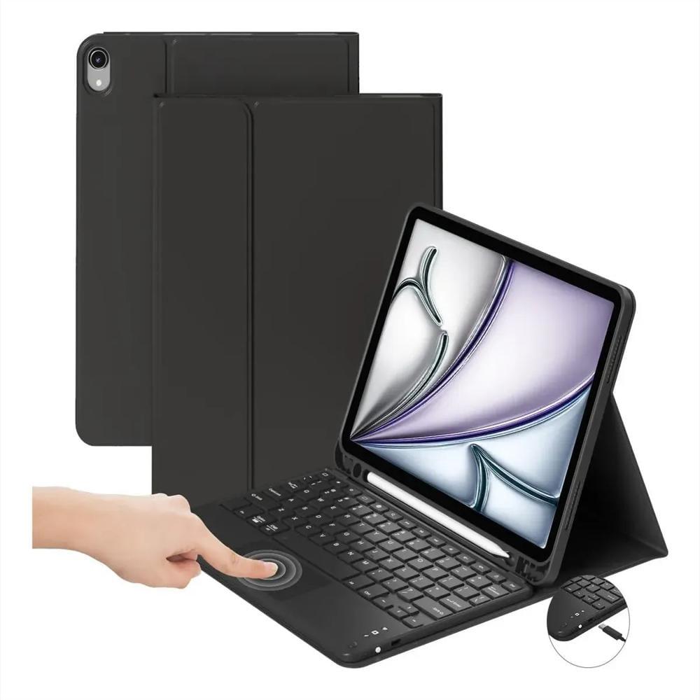 Estuche Teclado Trackpad Para Ipad Pro 11 M5 2025 Negro +Bolso+Paper Like img #4