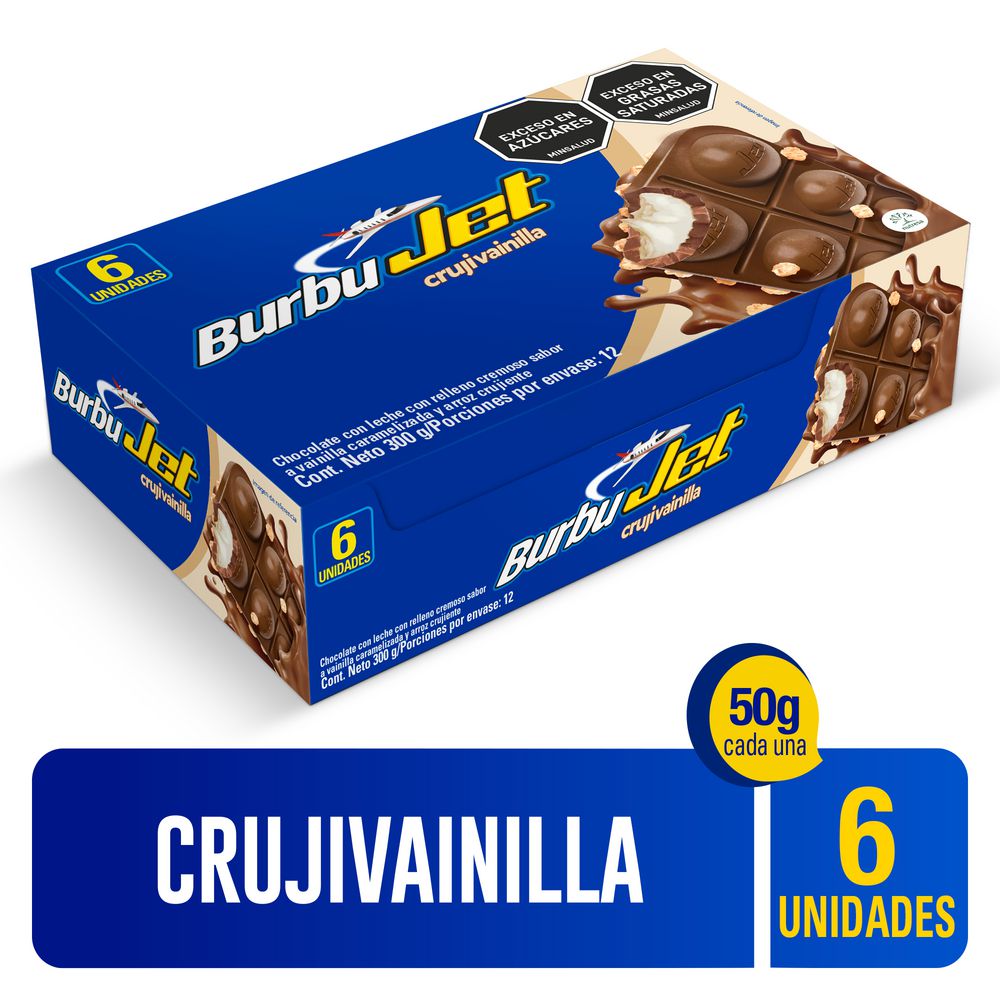 Chocolatina JET burbujas crujientes sabor vainilla (50.5  gr) img #1