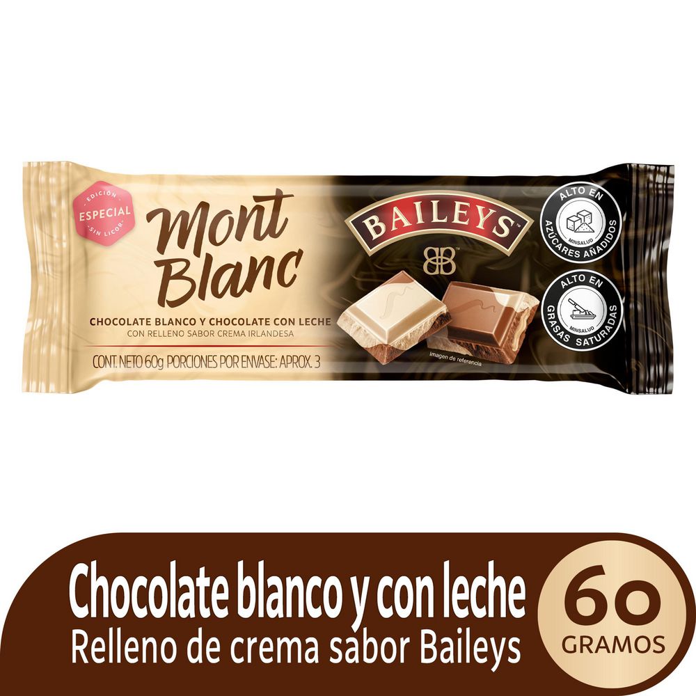 Chocolatina MONTBLANC blanca con crema sabor baileys  (60  gr) img #1