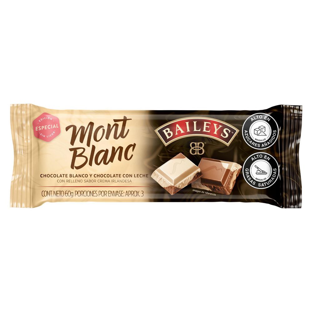 Chocolatina MONTBLANC blanca con crema sabor baileys  (60  gr) img #2