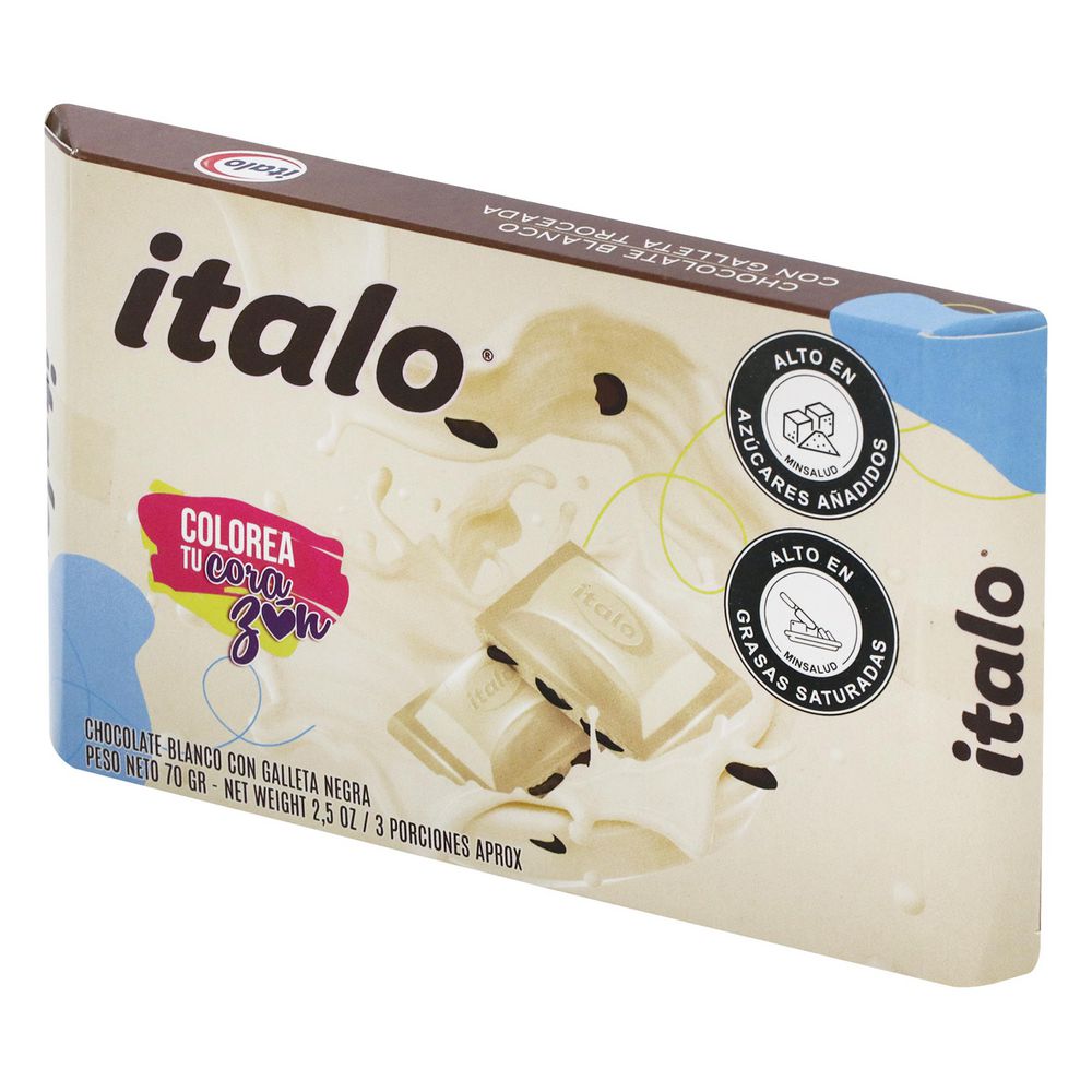 Chocolatina ITALO blanco con galleta negra (70  gr) img #2