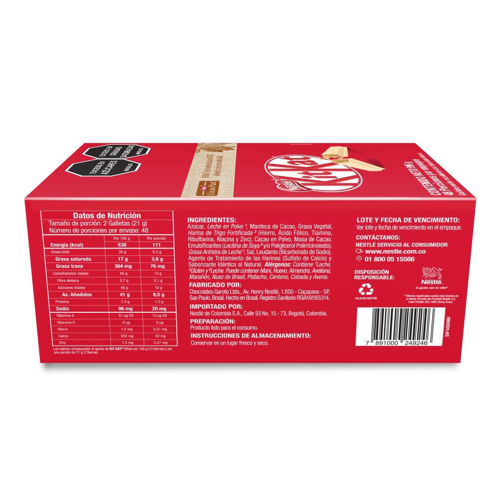 Chocolates KIT KAT deditos recubierto chocolate blanco (996  gr) img #3