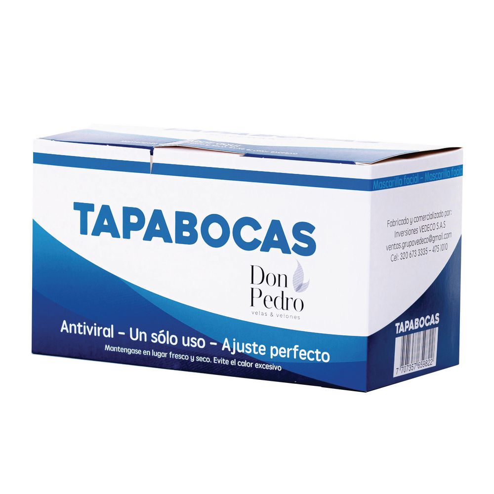 Tapabocas tres capas caja DON PEDRO TPBOCAS002 img #1