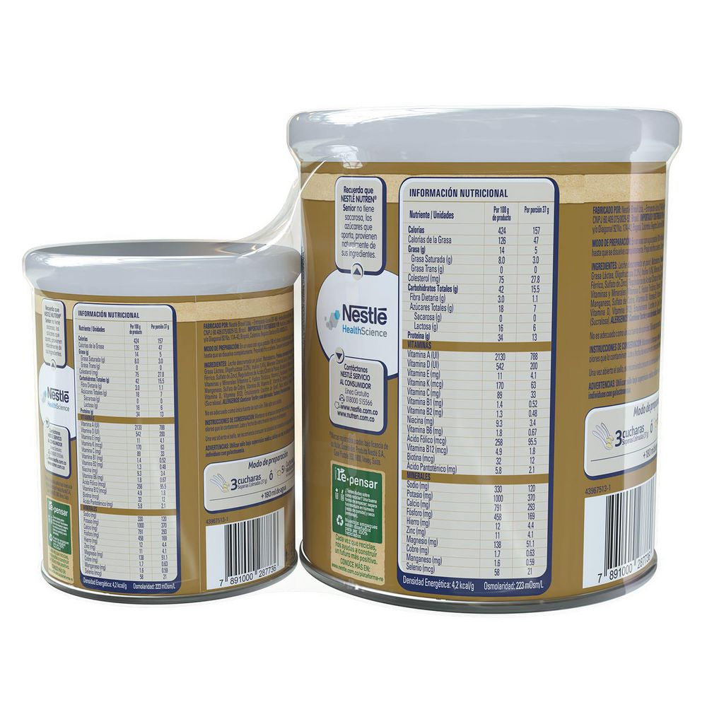 Complemento nutricional NESTLÉ HEALTH SCIENCE NUTREN Senior vainilla en polvo + lata (740  gr) img #2