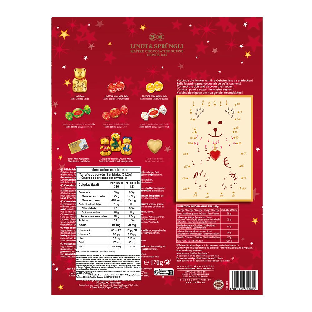 Chocolates LINDT calendario (172  gr) img #2
