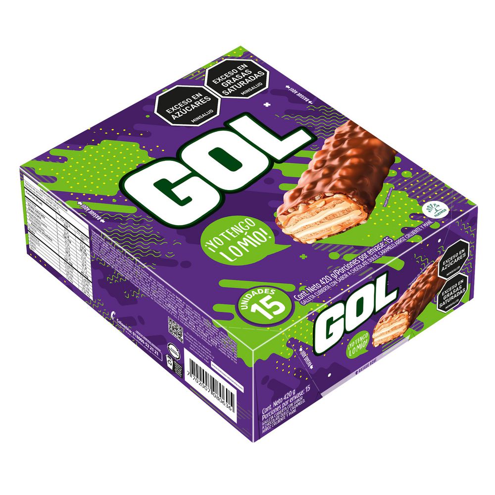 Galletas GOL chocolate caramelo arroz crujiente (420  gr) img #2