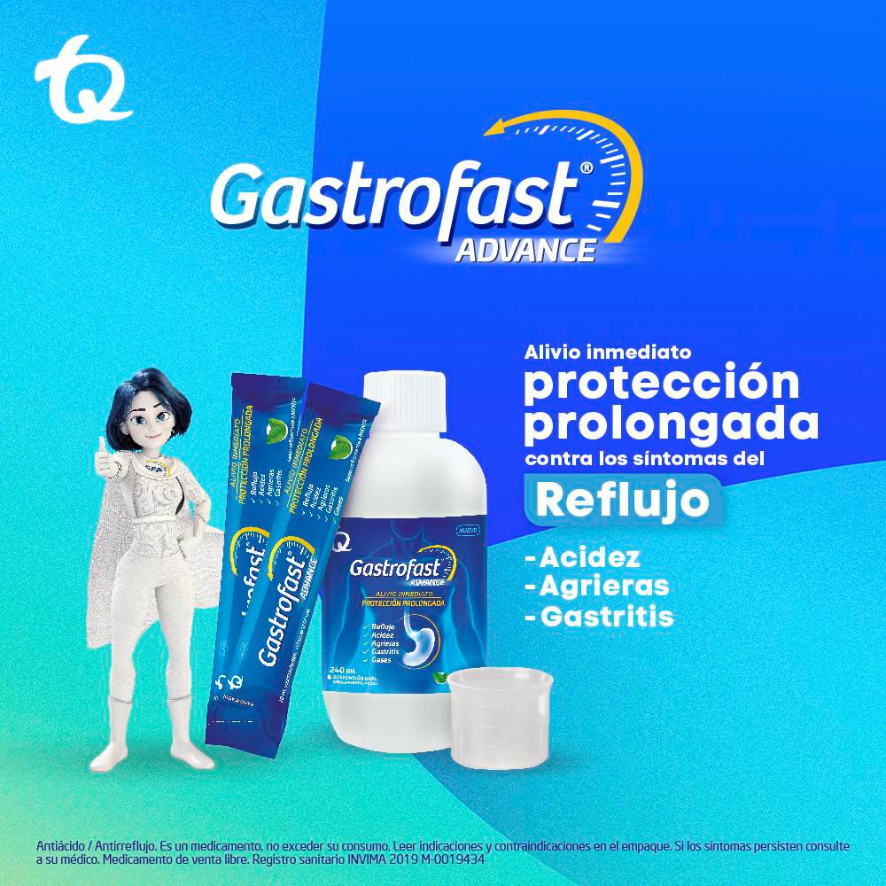 Suspensión oral  GASTROFAST Para acidez y reflujo (240  ml) img #2