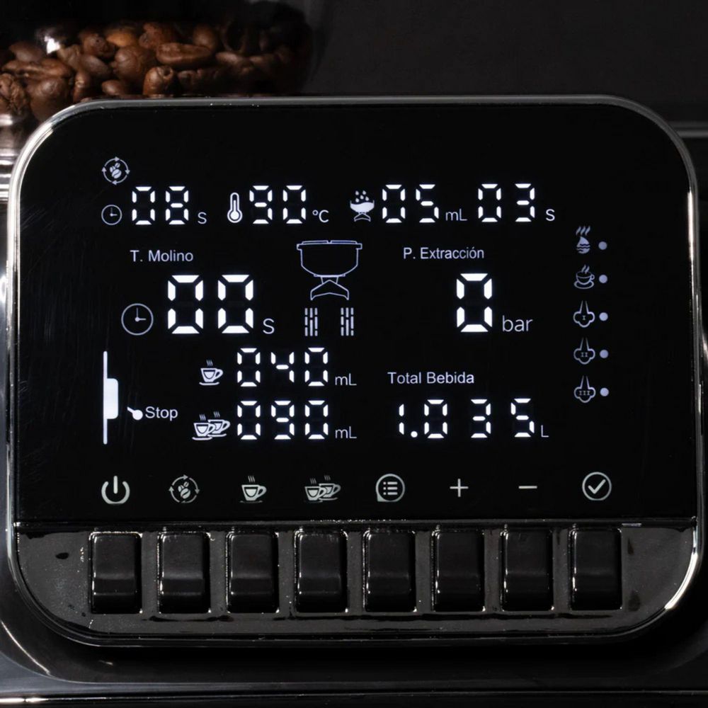 Maquina Espresso AROMA CAFETERO Barista Con Molino, Panel Digital  Negra MAQCM11N img #3