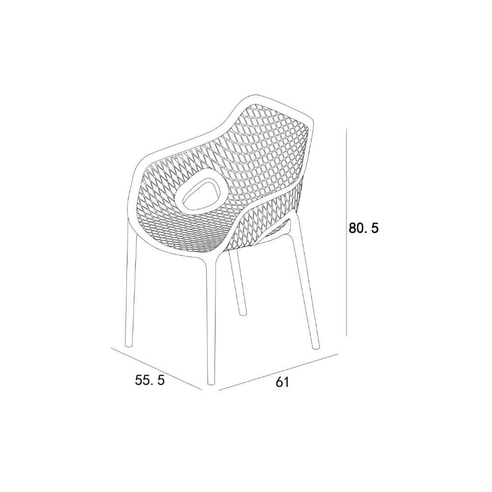 Silla Con Brazos Miame, Negro, Con Espaldar Y Diseño Moderno img #5