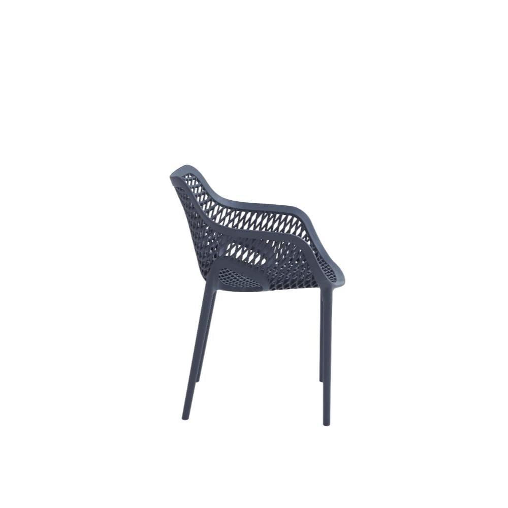 Silla Con Brazos Miame, Gris Oscuro, Con Espaldar Y Diseño Moderno img #3