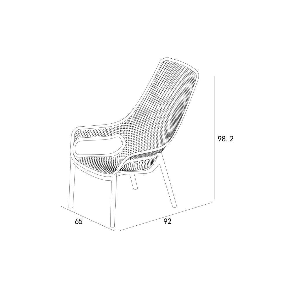 Silla Launge Mayorca, Negro, Con Espaldar Y Reposa Brazos img #5