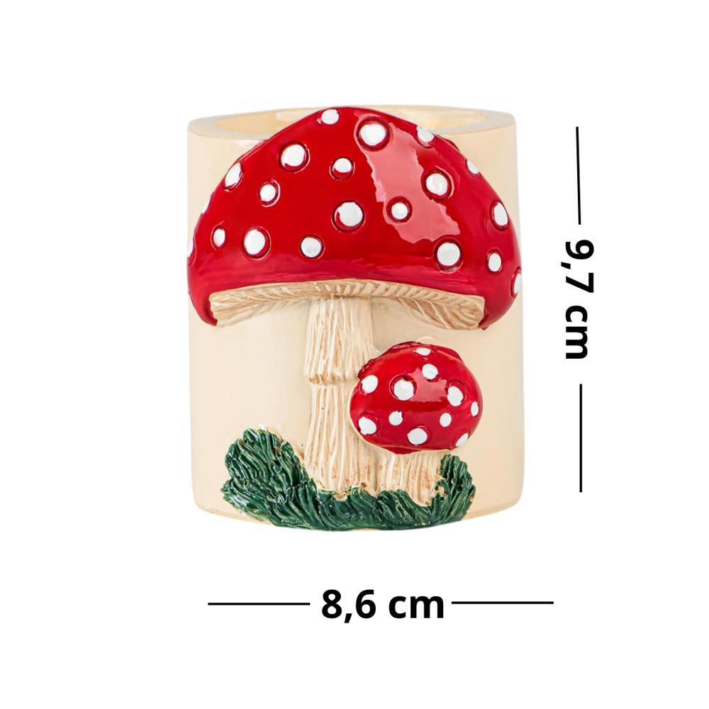 Portalapices De Resina Con Diseño De Hongos Para Escritorio Organizador Decorativo img #2