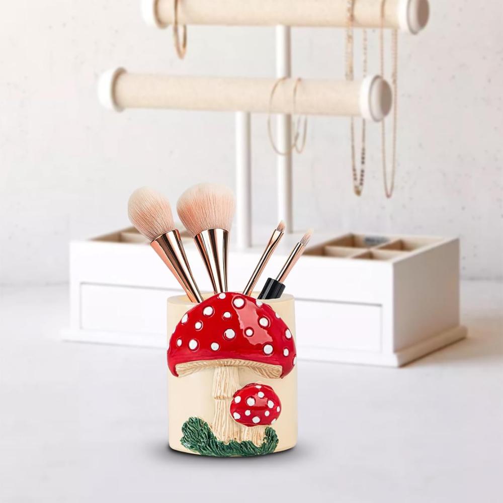 Portalapices De Resina Con Diseño De Hongos Para Escritorio Organizador Decorativo img #5