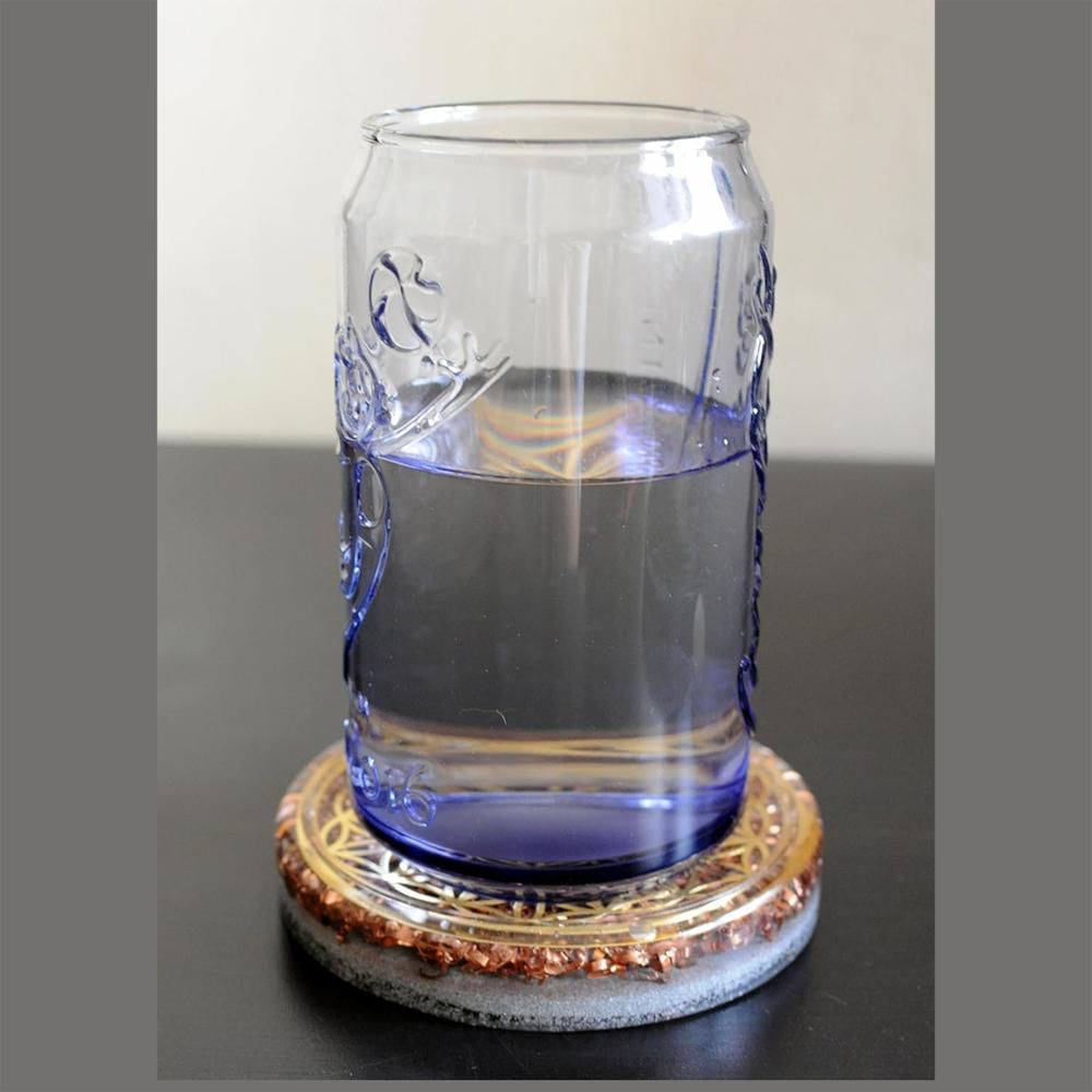 Posavasos De 4 Pulgadas En Silicona Y Resina Diseño De Flor Color Dorado img #4