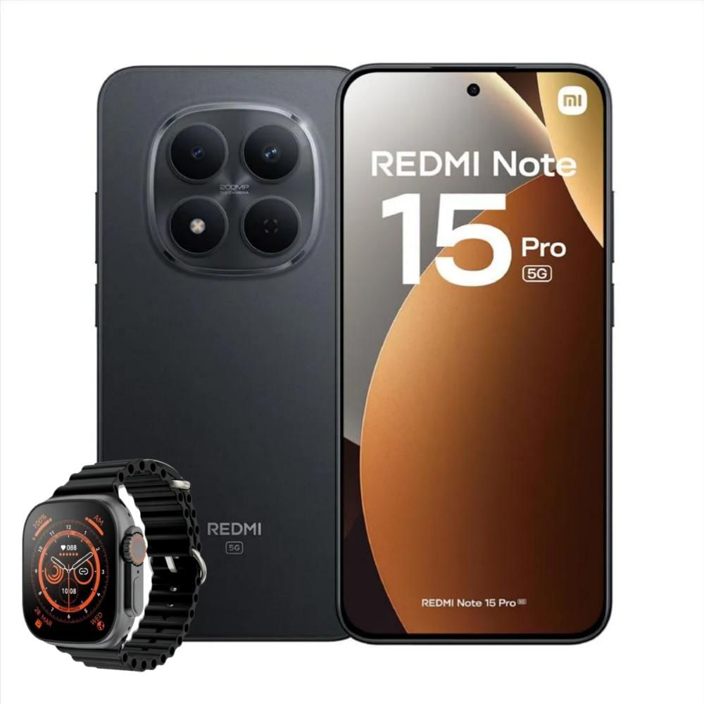 Celular Xiaomi Redmi Note 15 Pro 5G 512Gb 8Gb Ram Negro + Reloj Inteligente img #1