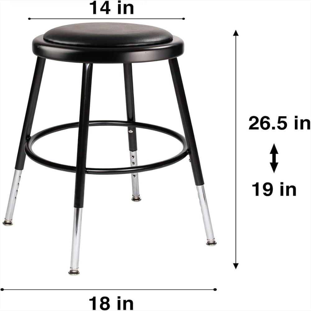 Taburete Oef Furnishings Ajustable Acolchado Vinilo Marco Negro Paquete De 2 img #3