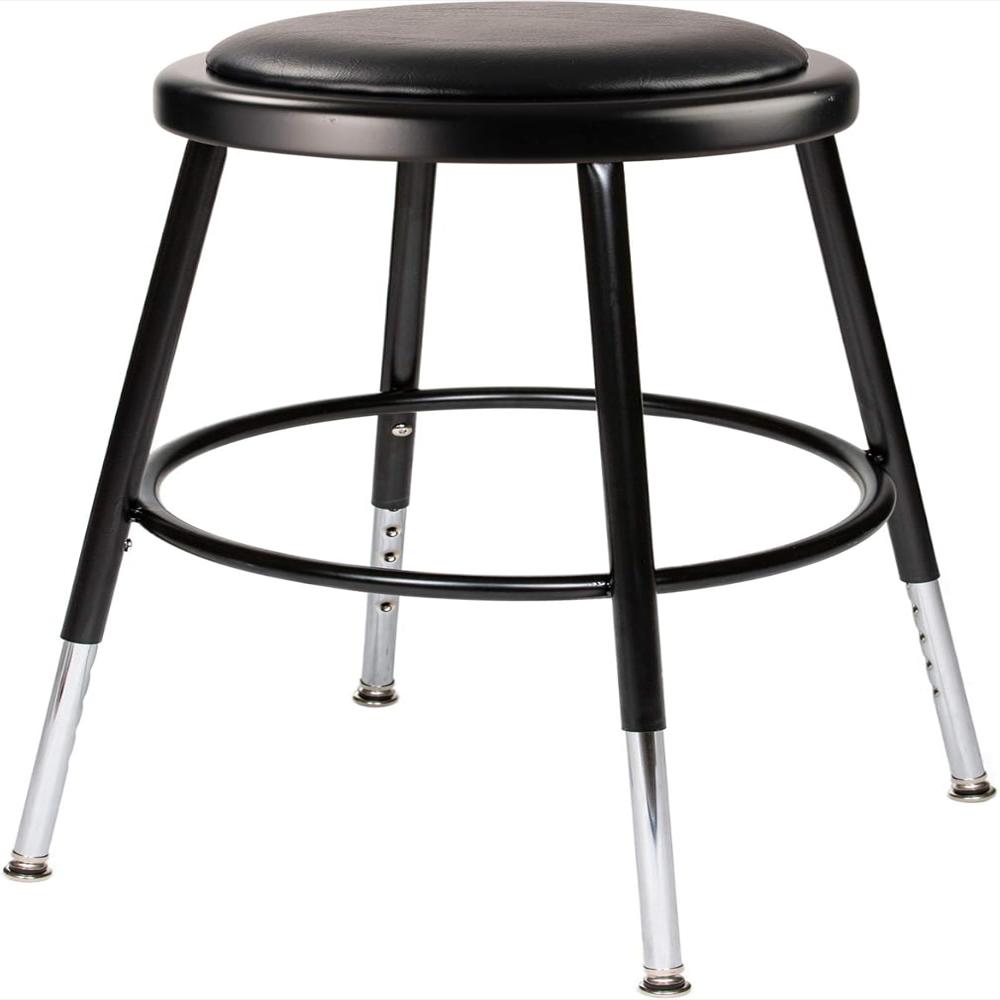 Taburete Oef Furnishings Ajustable Acolchado Vinilo Marco Negro Paquete De 2 img #4