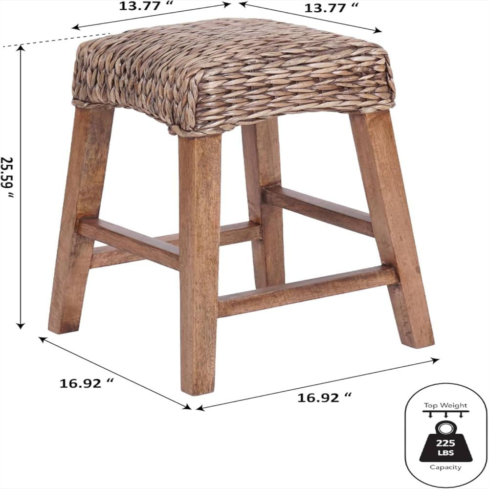 Taburete Jonathan Y Tejido Natural 64.77 Cm Beige Rústico Bohemio Sin Respaldo img #3