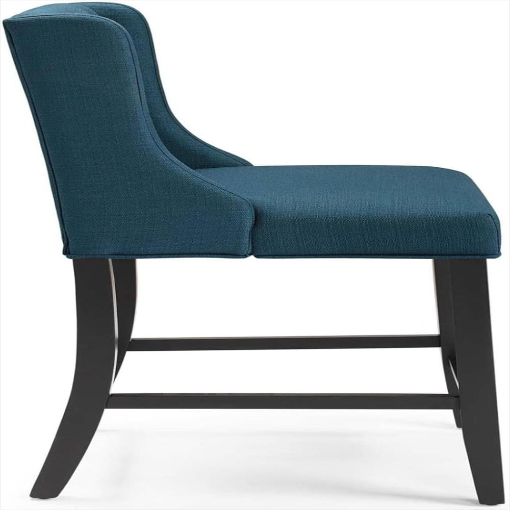 Taburete Modway Tapizado Tela Con Botones Color Azul Acolchado Espuma Densa Patas De Madera img #5