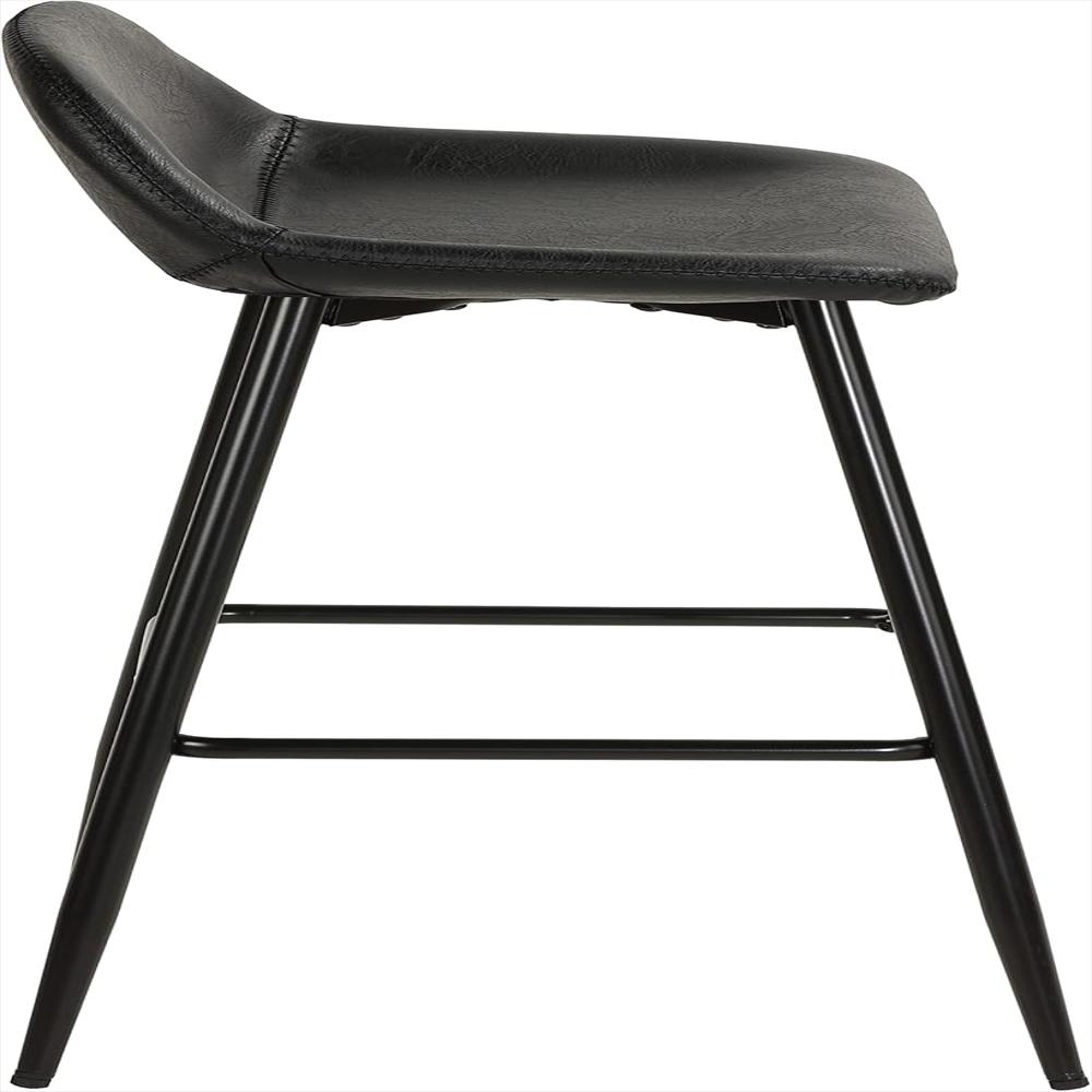 Juego De Taburetes Cortesi Home Piel Sintética Negro Carbón 2 Unidades img #4