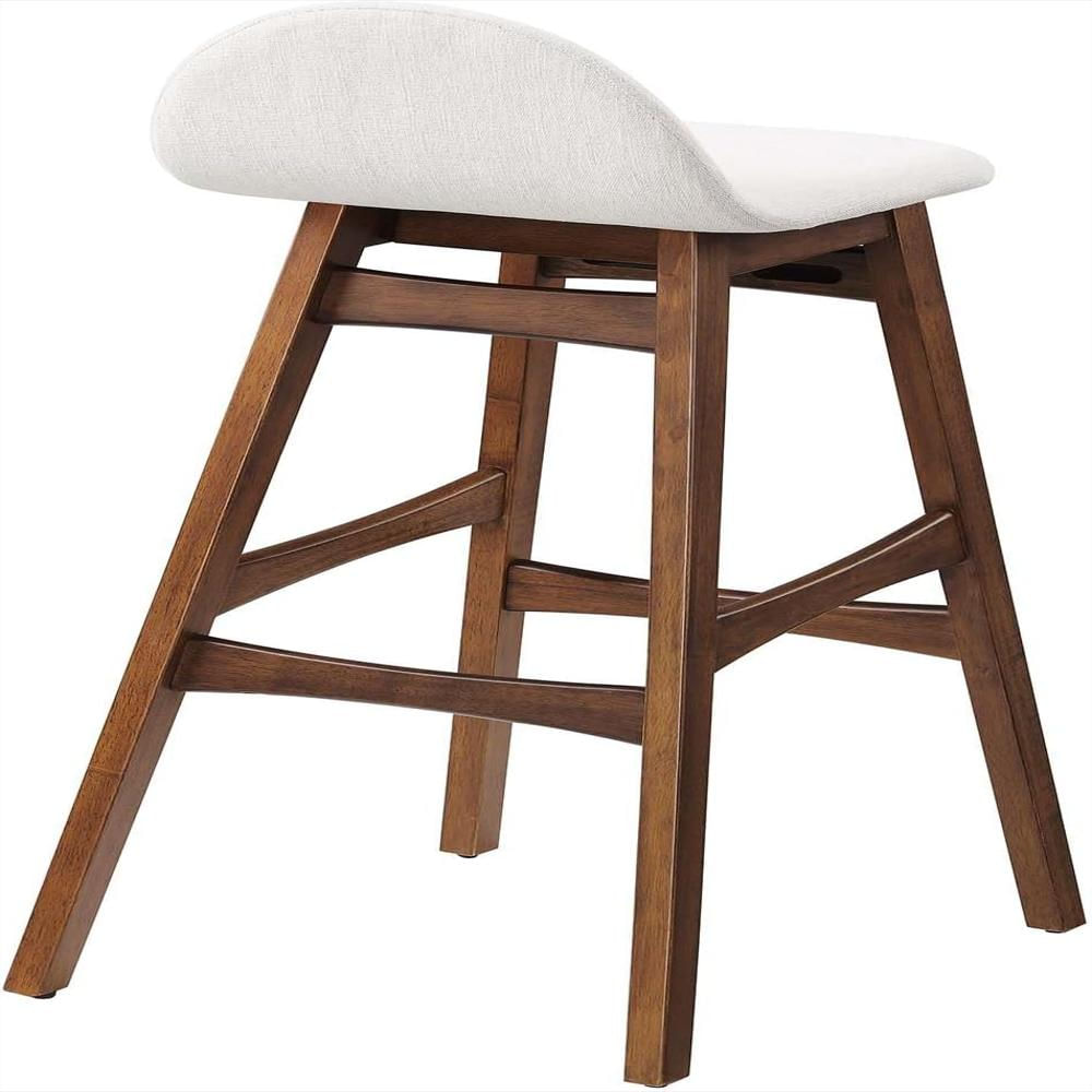 Taburete De Bar Modway Madera Caucho Tapizado Tela Jaspeada Set De 2 img #5