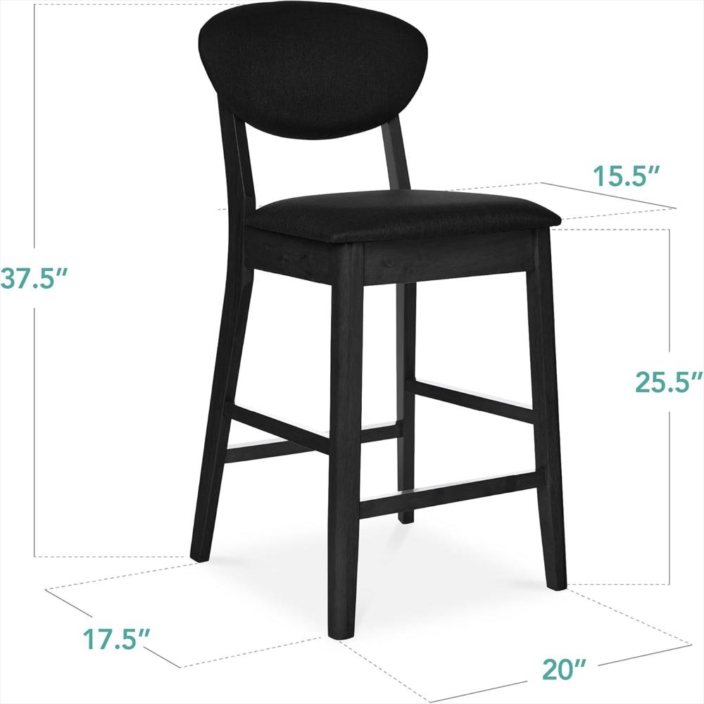Taburete De Bar Best Choice Products Diseño Moderno Con Cojín Asiento Y Respaldo Para Isla De Cocina img #3