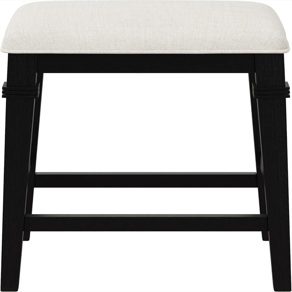 Taburete Hillsdale Madera Maciza Sin Respaldo Color Beige Asiento Felpa img #4