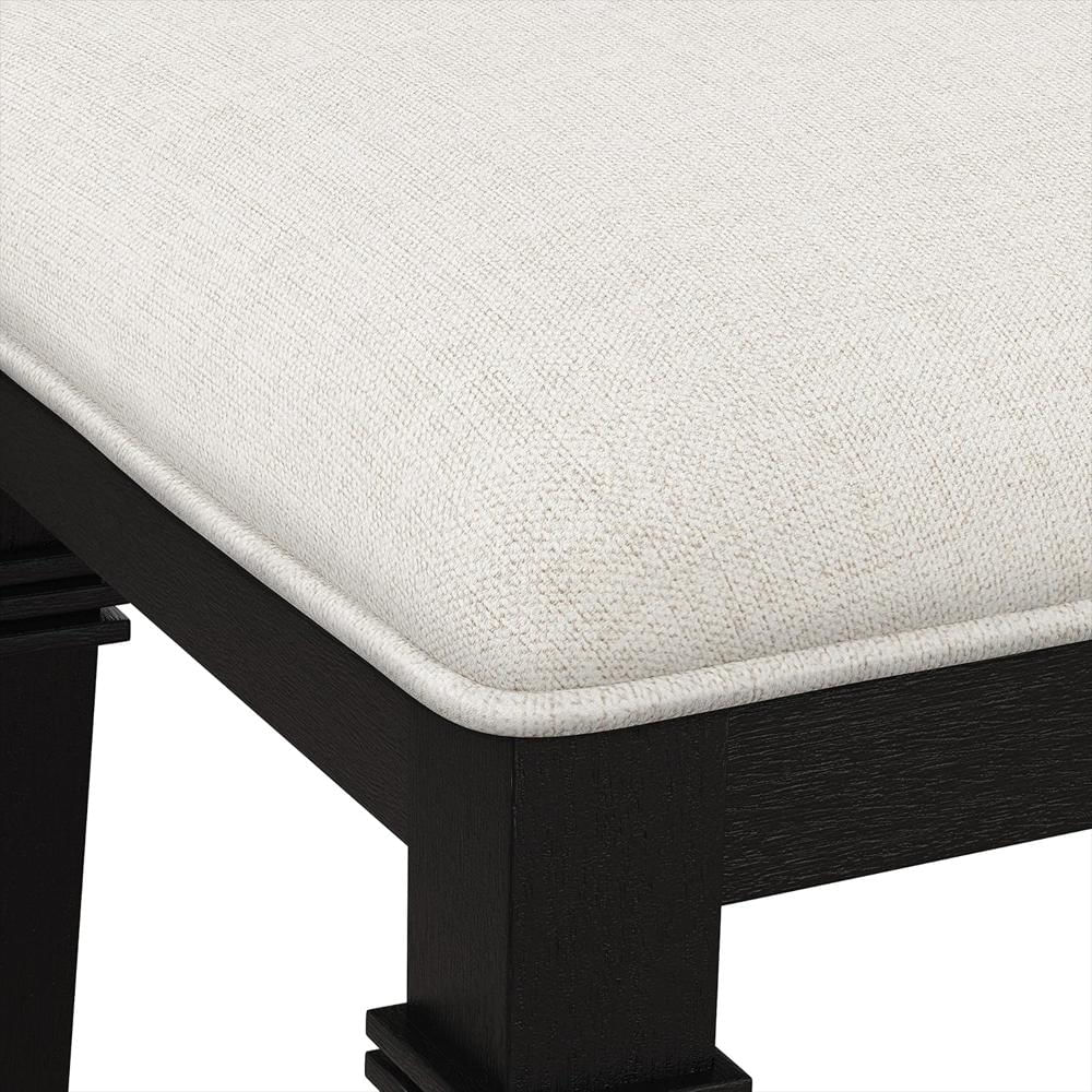 Taburete Hillsdale Madera Maciza Sin Respaldo Color Beige Asiento Felpa img #5