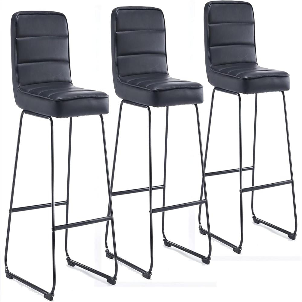 Juego De Taburetes Home 2 Office Piel Sintética Modernos Con Respaldo Bajo Set De 3 img #1